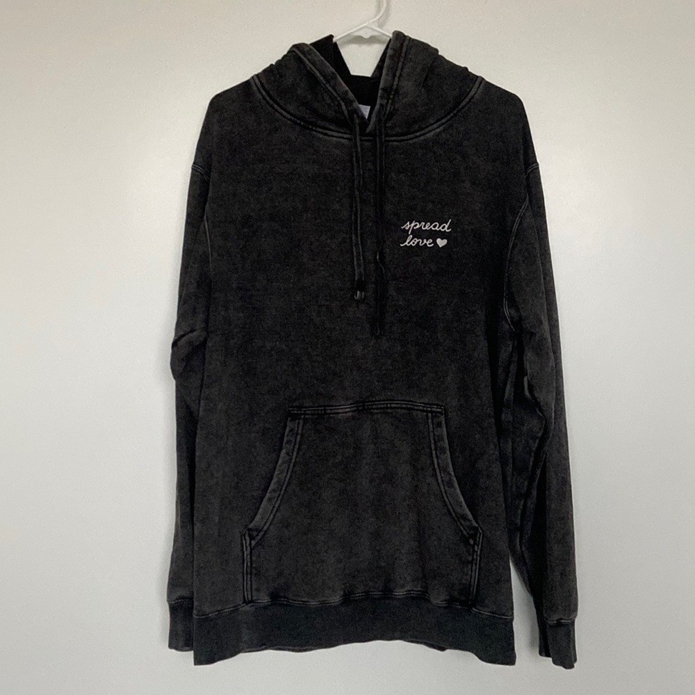 Spread love hooded sweatshirt w/ sleeve detail - size L